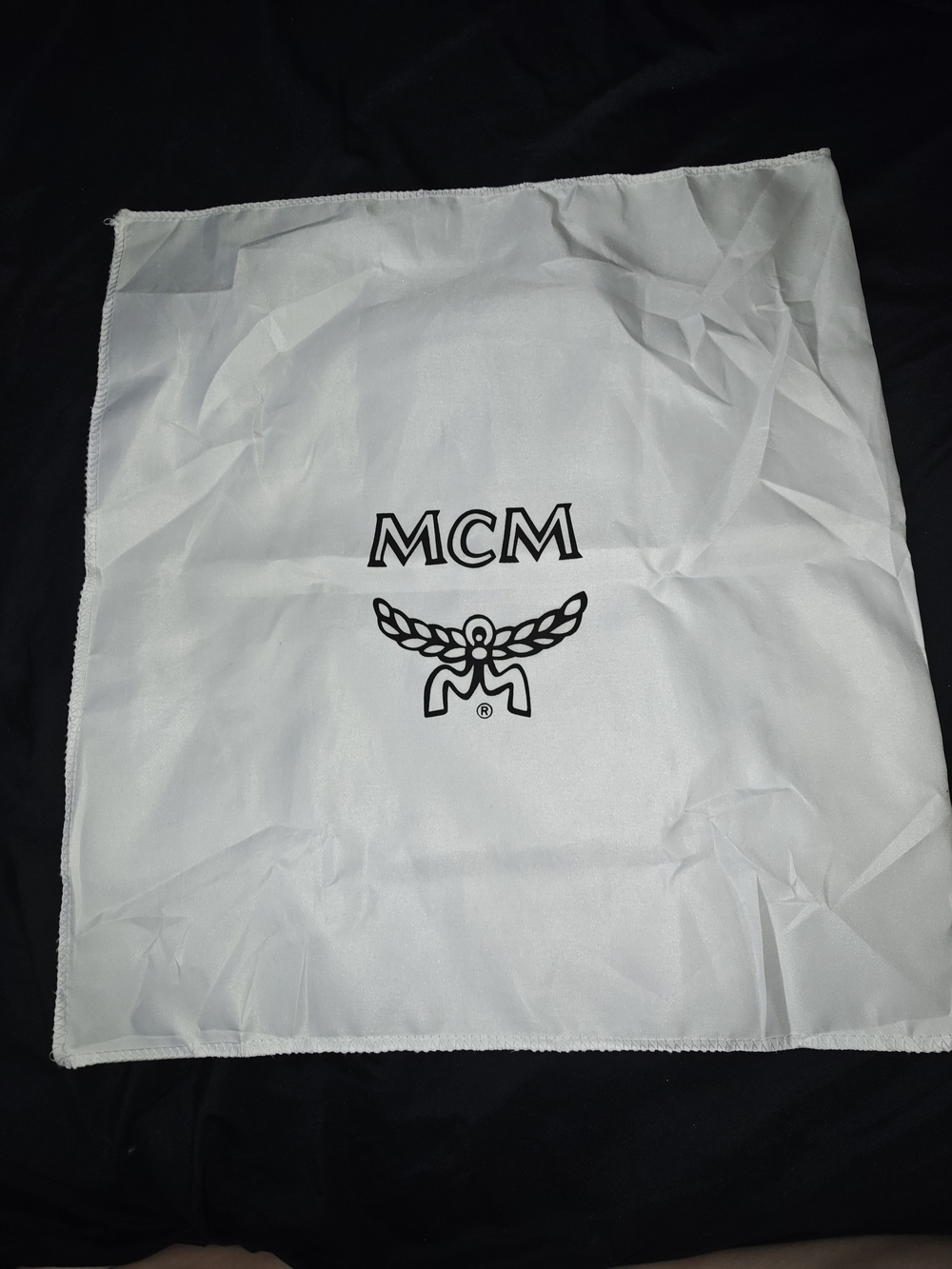 MCM White Dust Bag with Logo - Accessories